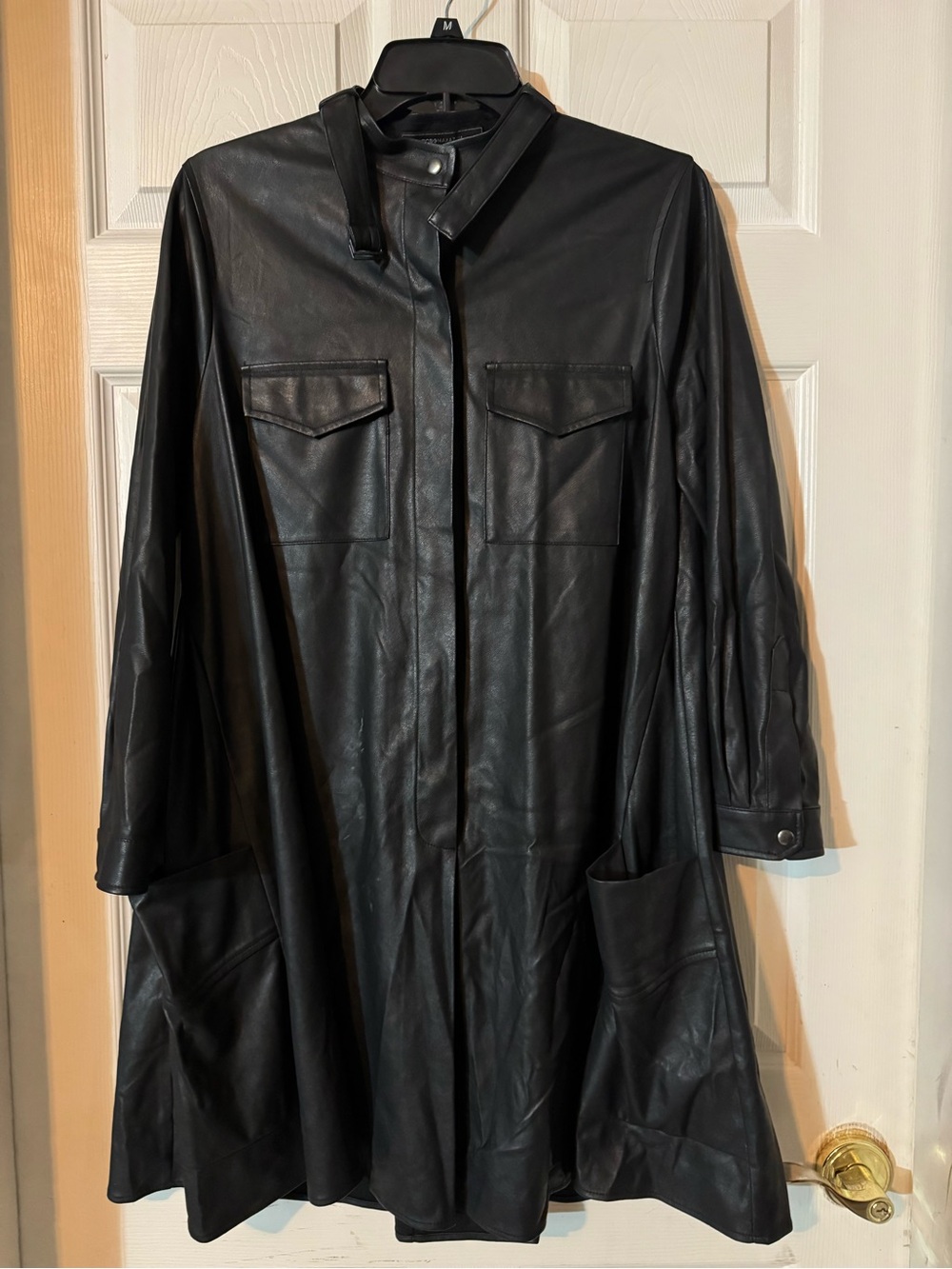 Black Faux Leather Dress - Women